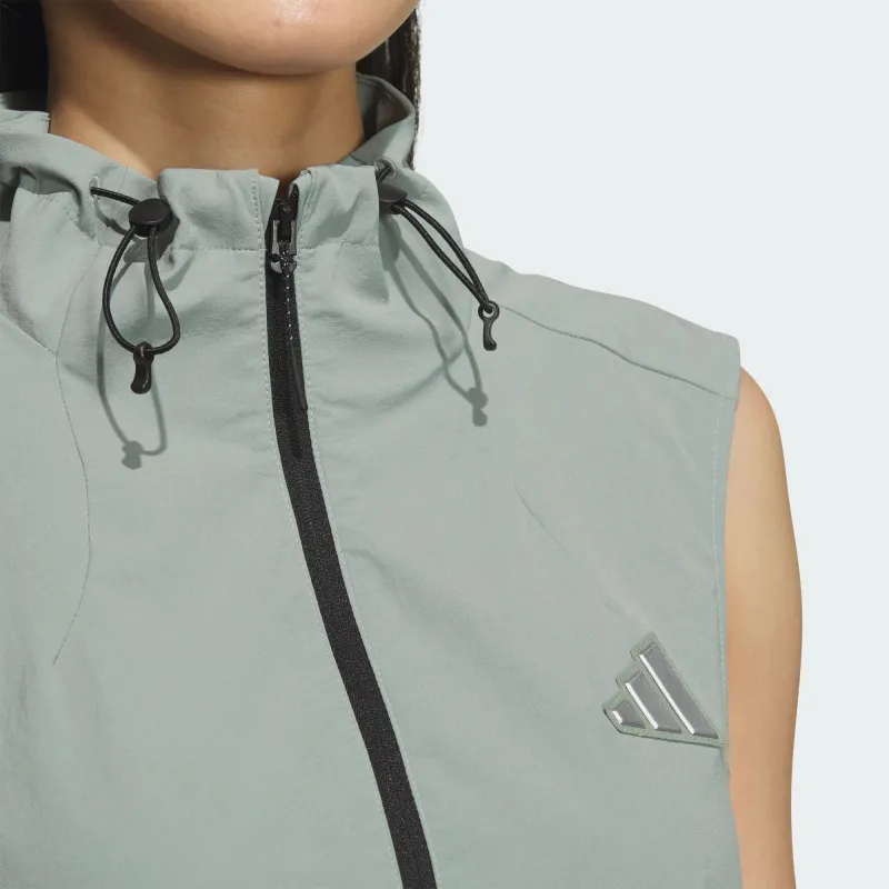 Adidas MODERN TECH WOVEN DRESS Sleeveless Dress Women's Dusty Green-4