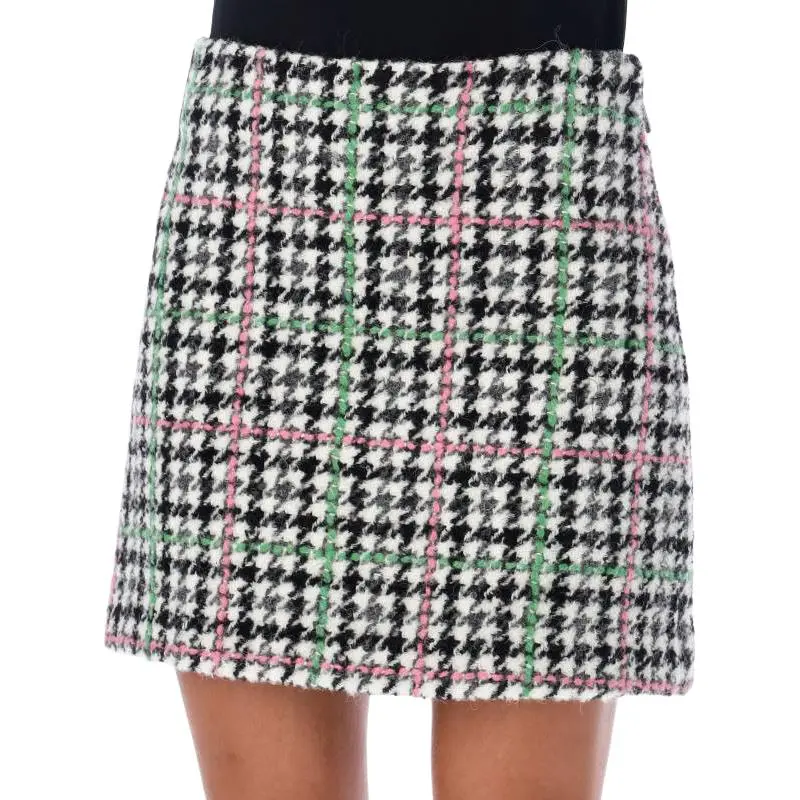MSGM Plaid Check Mid Rise Mini Skirt-2