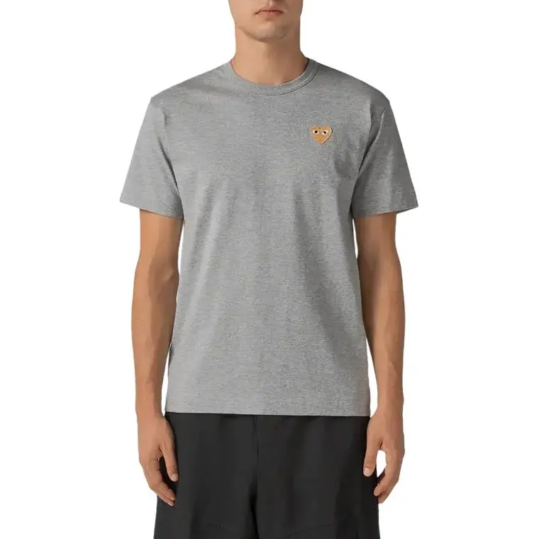 CDG Play T Shirt Unisex Top Gray-1