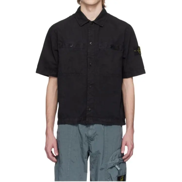 STONE ISLAND Logo Patch Short Sleeved Shirt-2