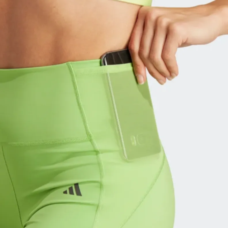 Adidas Women's Hyperglam Full Length Leggings Semi Green Spark/White-4