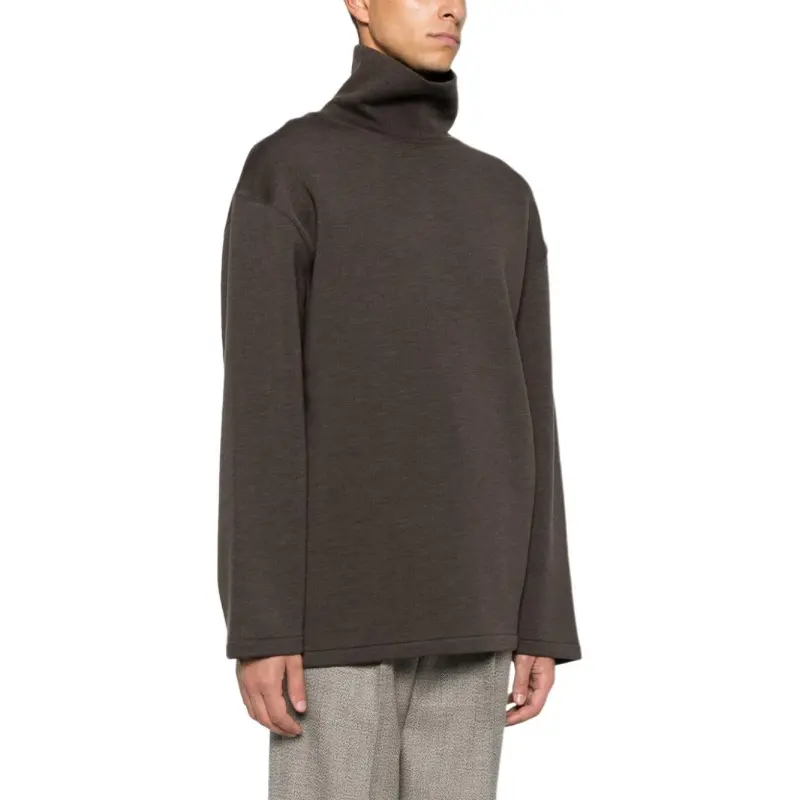 Lemaire Melange Effect Mock Neck Sweatshirt-4