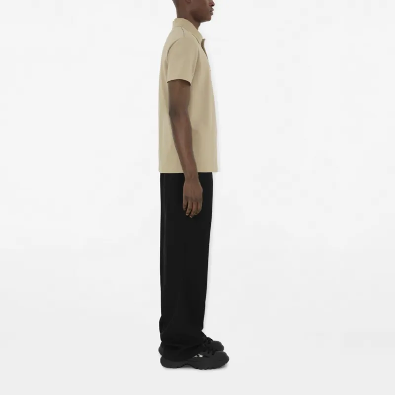 Burberry Logo Embroidered Short Sleeved Polo Shirt-5