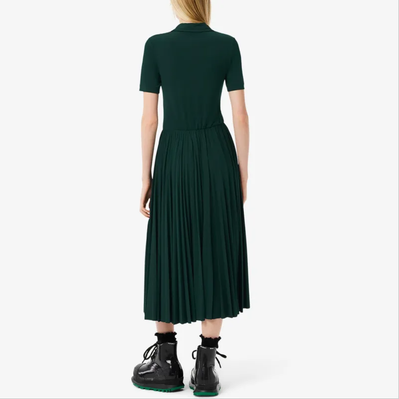 LACOSTE Short-Sleeved Dresses Women's Medium Pea Green-3