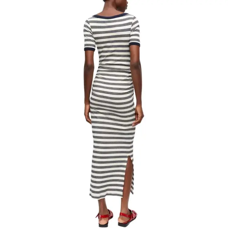 GANNI Striped Maxi T Shirt Dress-3