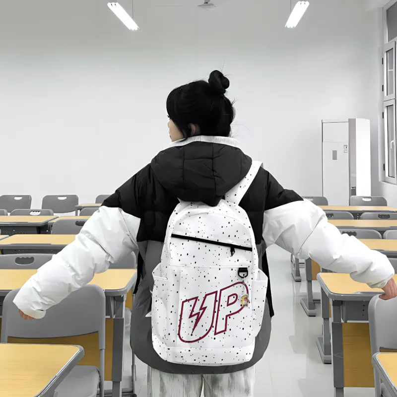 TURN UP Polyester Backpack Regular Unisex White-4