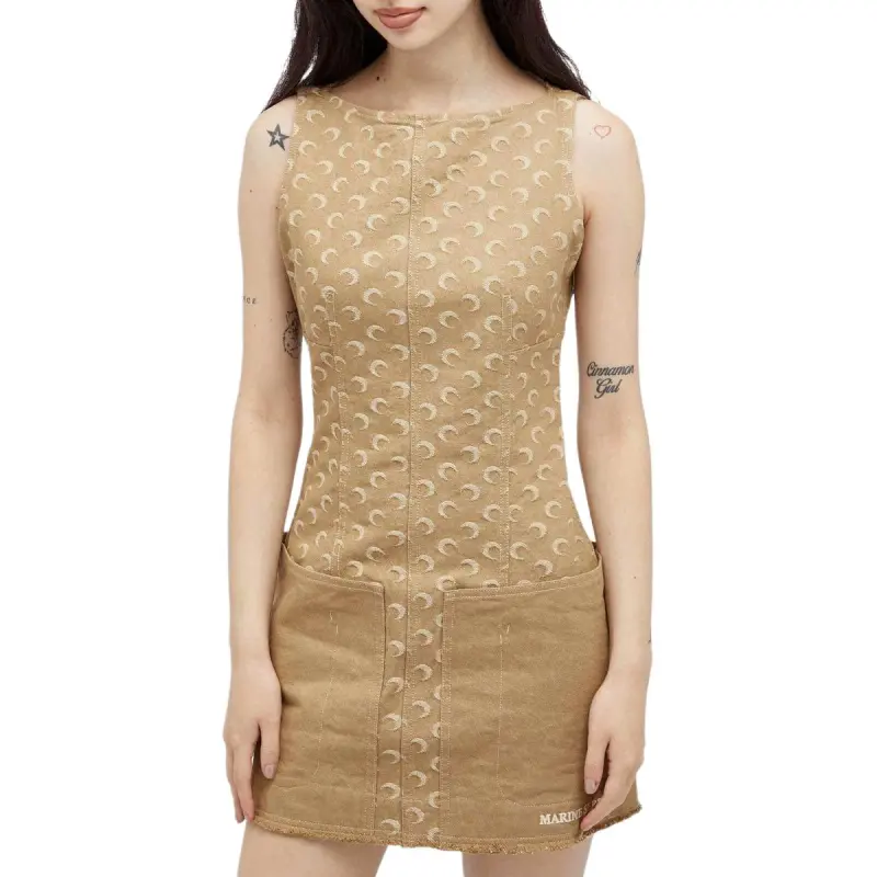 Marine Serre Monogrammed Sleeveless Dress-3