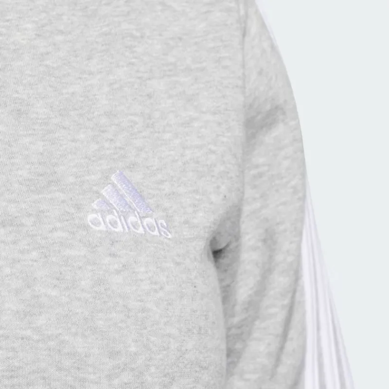 Adidas Free Shipping With AdiClub Essentials 3 Stripes Full Zip Fleece Hoodie Plus Size-4