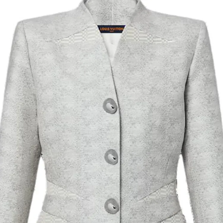 LOUIS VUITTON Damier Accent Collarless Blazer-2