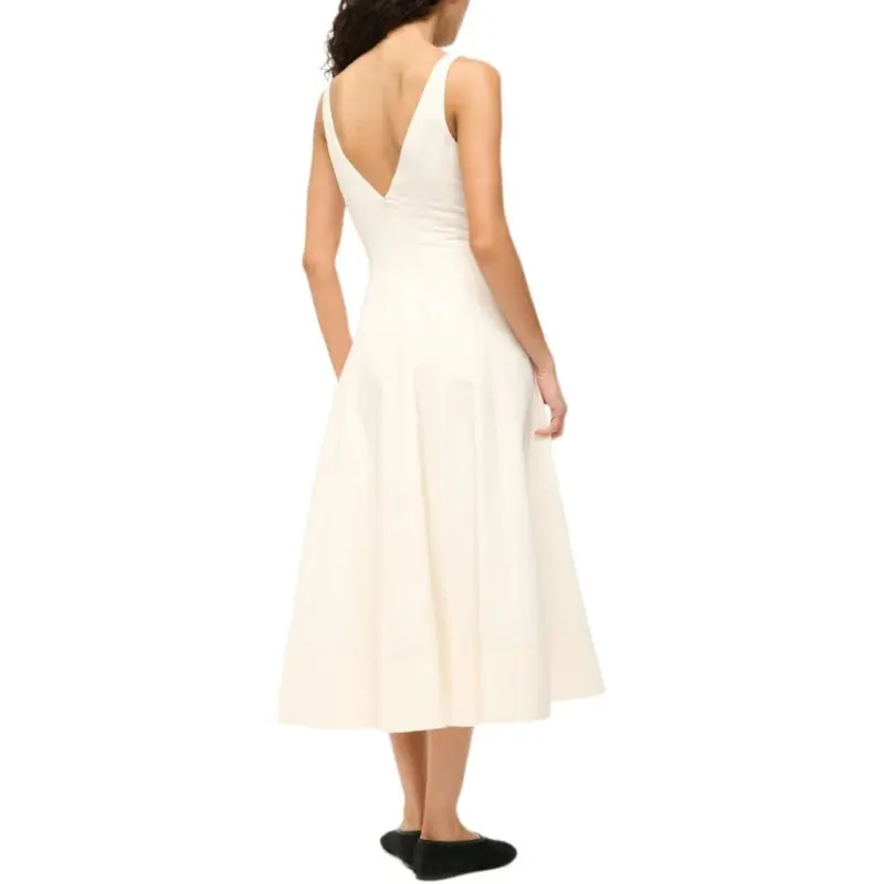 Staud Sleeveless Dress Women's White-3
