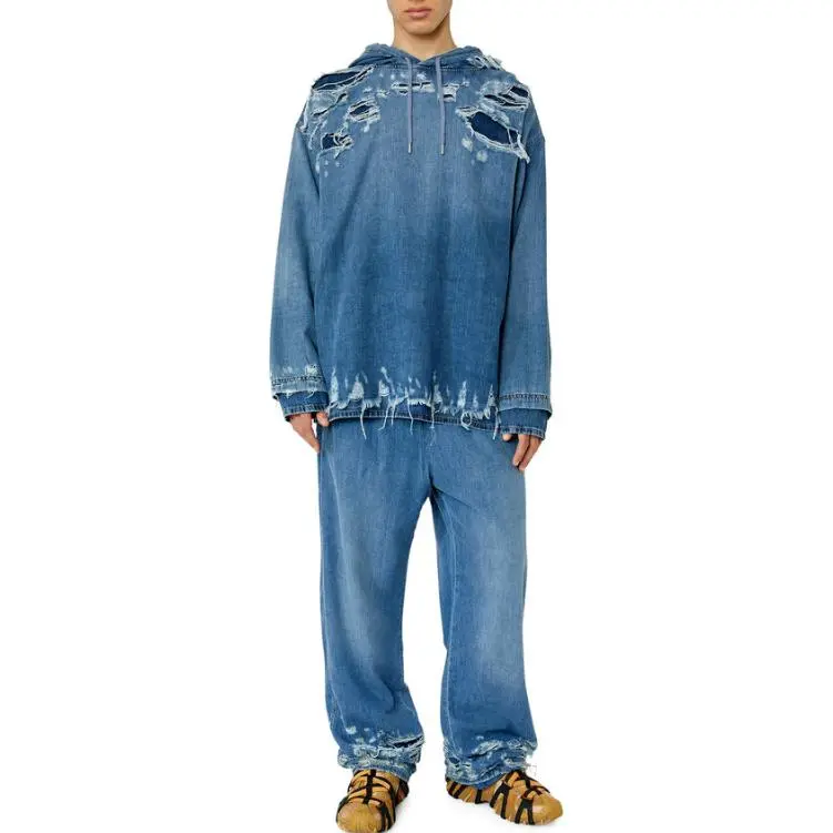 DIESEL Distressed effect Wide leg Jeans-2