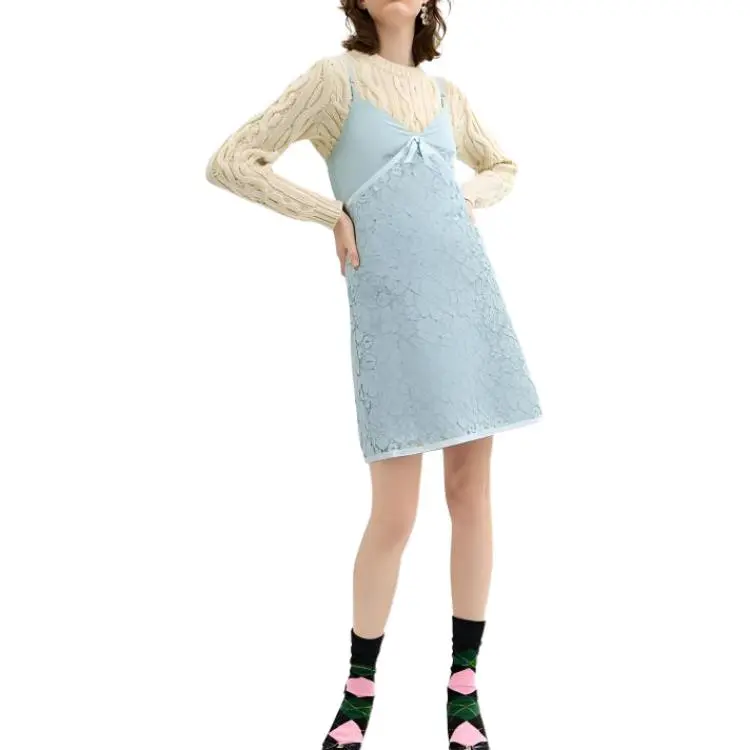 COACH SS25 Slip Dress Women's Light Blue-2