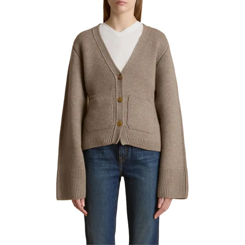 KHAITE Scarlett Cardigan 'Camel'-3