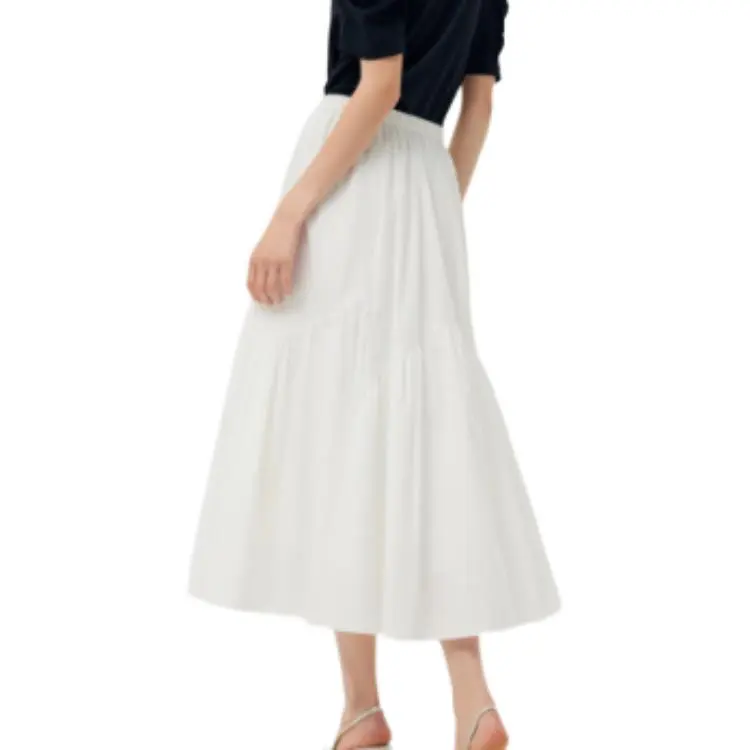 GOELIA Casual Long Skirt Women's Ecru-2