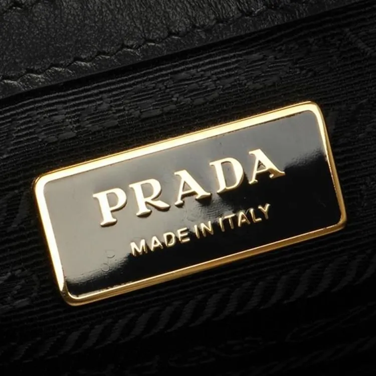 PRADA Calfskin Tote Bag, Shopping Bag, Shoulder Bag, Crossbody Bag, Handbag Medium Size Women's Black-7