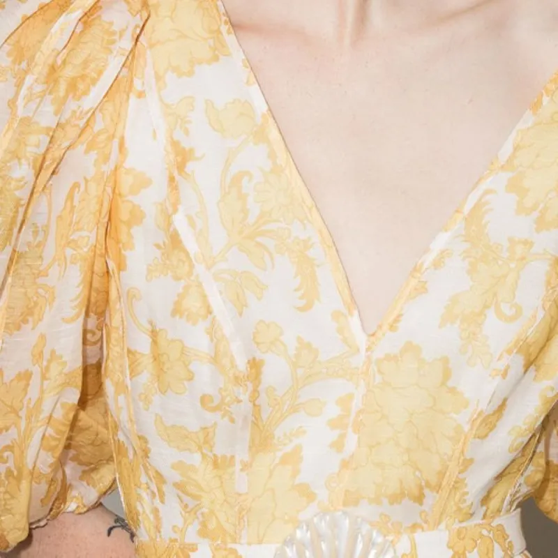 Zimmermann Short Sleeved Dresses Women's Yellow-4