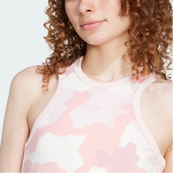 Adidas Free Shipping With AdiClub Essentials 3-Stripes Camo Print Racer Back Tank Dress-4