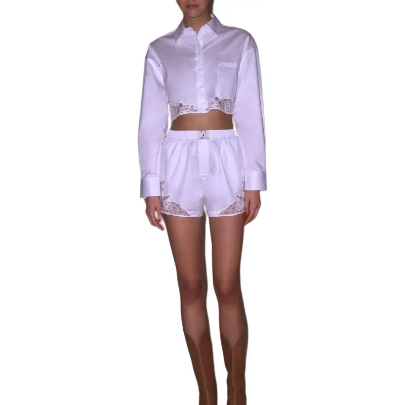 Fleur Du Mal Poplin Cropped Shirt-1