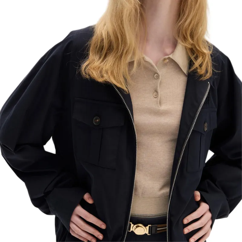 MIU MIU Cotton Knit Polo Shirt Sand Beige-1