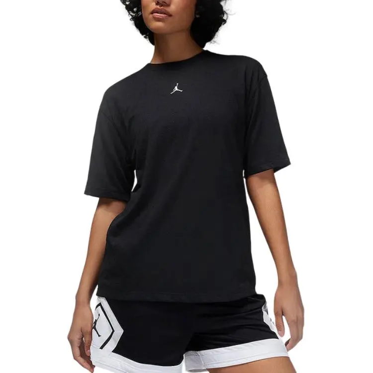 Jordan Drop Shoulder Sleeve T Shirt Women's Black-2