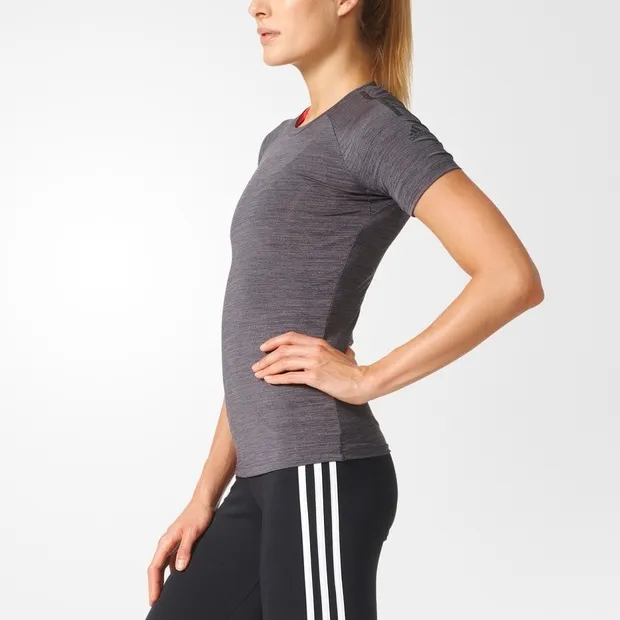 Adidas T Shirts Women's Shadow Trace Gray-2