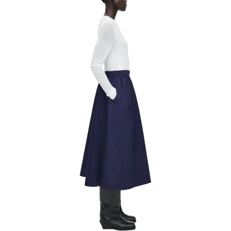 COS Casual Long Skirts Women's Navy Blue-1