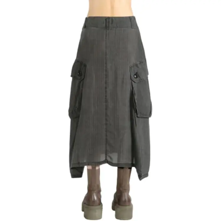 Yohji Yamamoto Casual Long Skirt Women's Gray-1