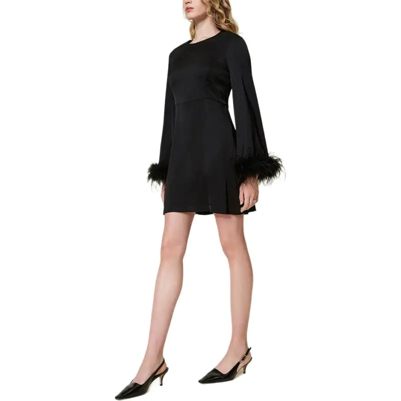 TWINSET MILANO Long-Sleeved Dresses Women's Black-3