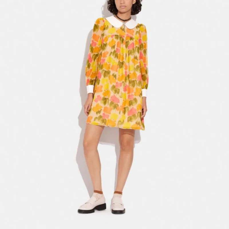 COACH Long Sleeved Dresses Women's Yellow-1
