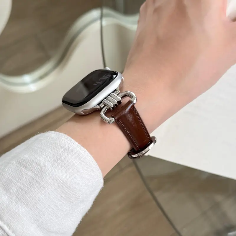 Wei Xin Apple Compatibility Watch Band Cowhide Leather Material-5