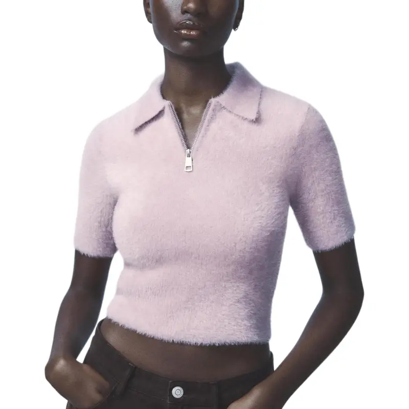 ZARA Polo Shirts Women's Pink-4