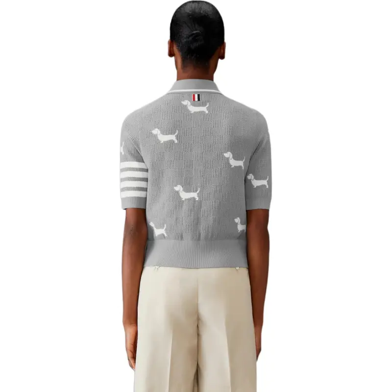 THOM BROWNE Hector Intarsia knit Polo Shirt-3