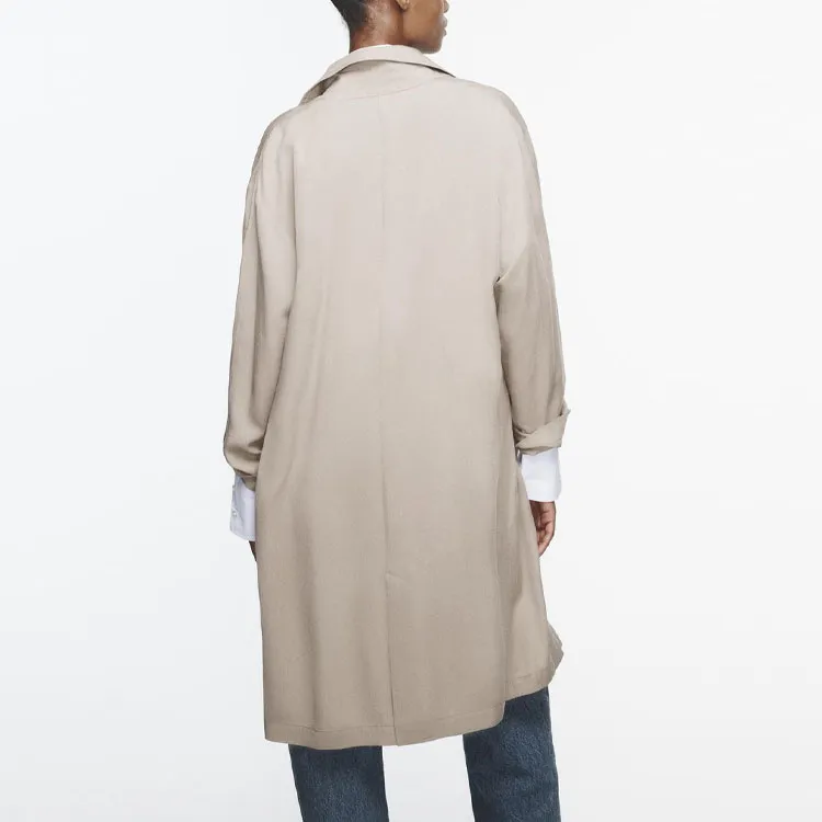 ZARA Trench Coats Women's Gray-3