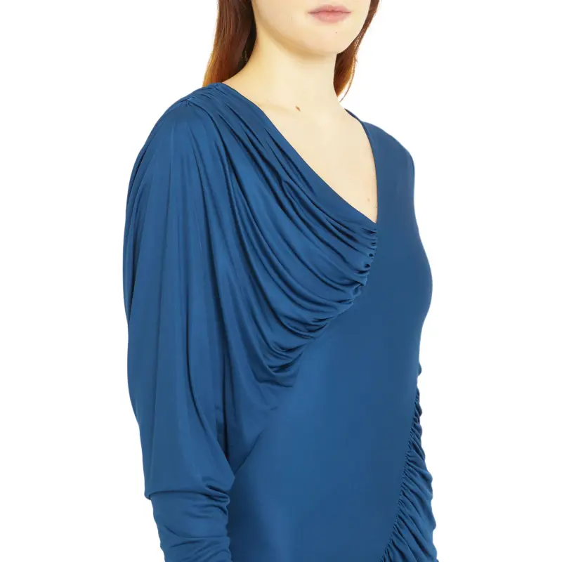 SAINT LAURENT Long Sleeved Dresses Women's Duck Blue-4