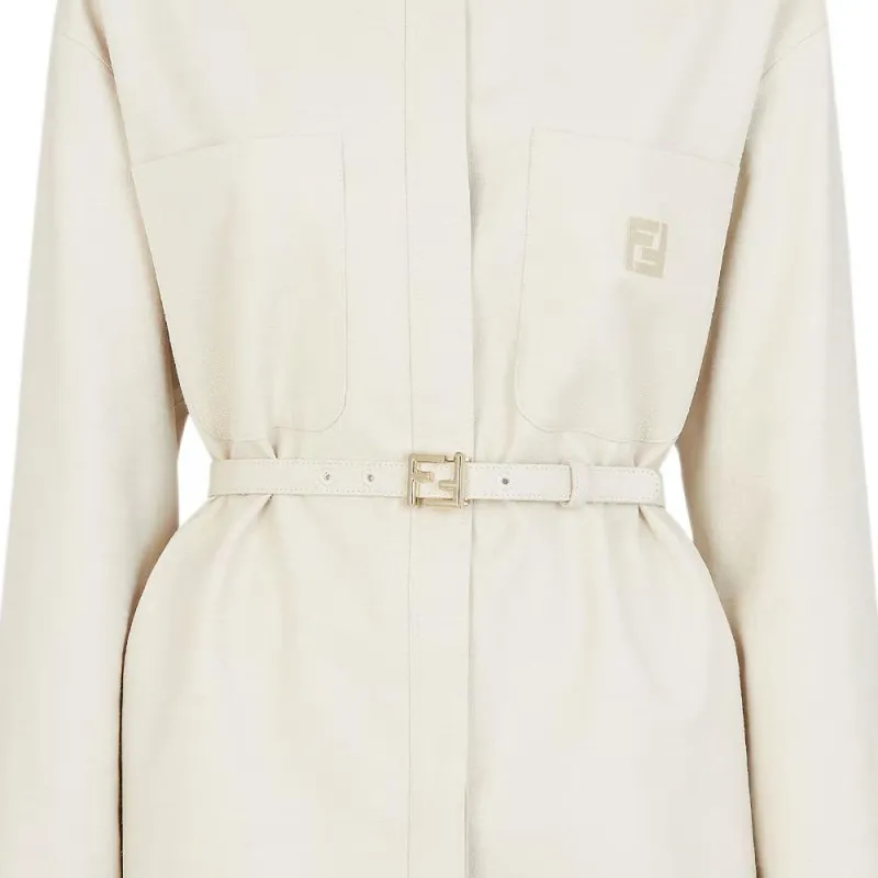 FENDI Ff Embellished Belted Waist Jacket-3