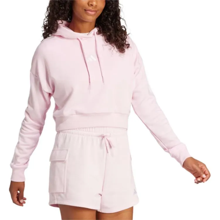 Adidas Free Shipping With AdiClub Essentials 3 Stripes French Terry Crop Hoodie-2
