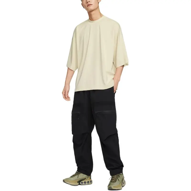 Nike Sportswear T Shirt Men's Light Khaki/Black-1