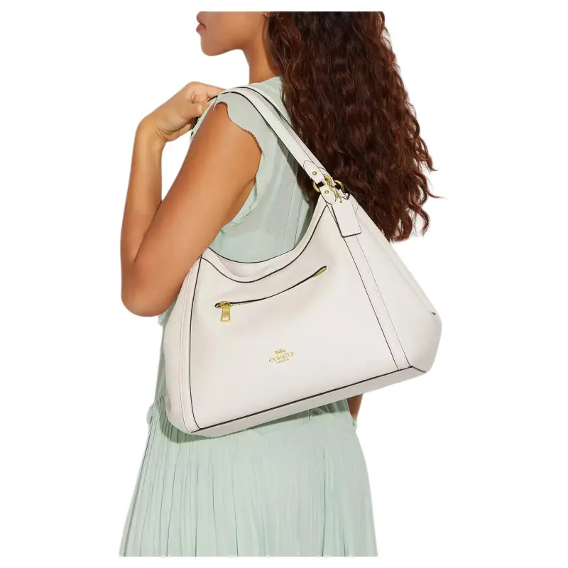 COACH Kristy Pebbled Leather Bucket Bag, Handbag, Shoulder Bag Tubas Women's White-3
