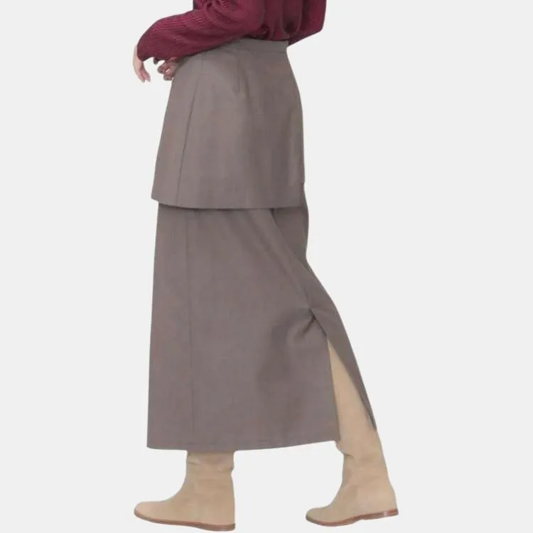 Beams Casual Long Skirt Women's Brown-7
