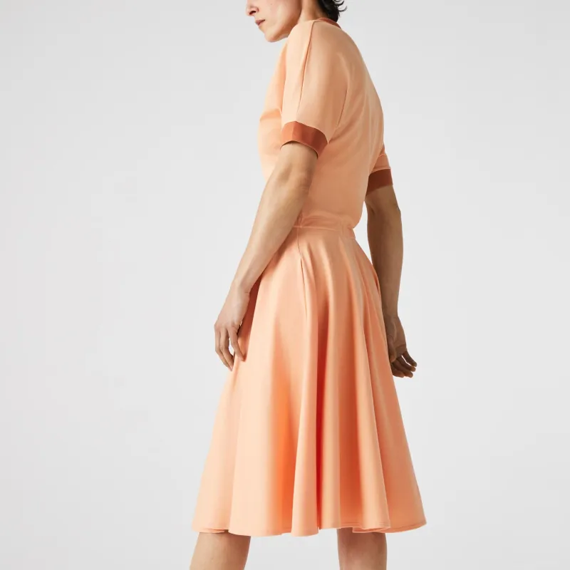 LACOSTE Short Sleeved Dress Women's FQQ/Light Orange-3