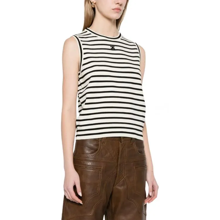 CELINE Triomphe Sleeevess Marinière Sweater In Wool-4