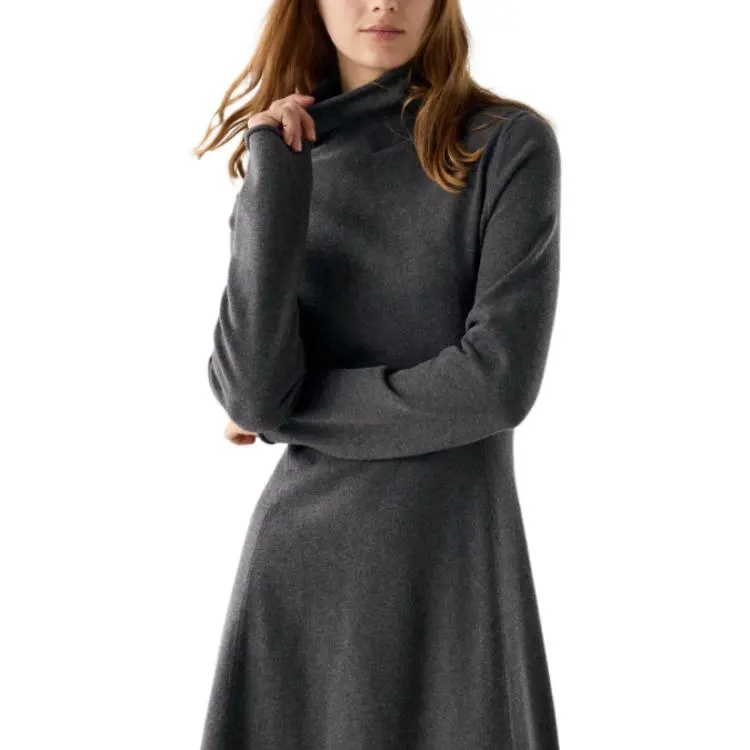 UNIQLO Long-Sleeved Dresses Women's Asphalt Gray-2