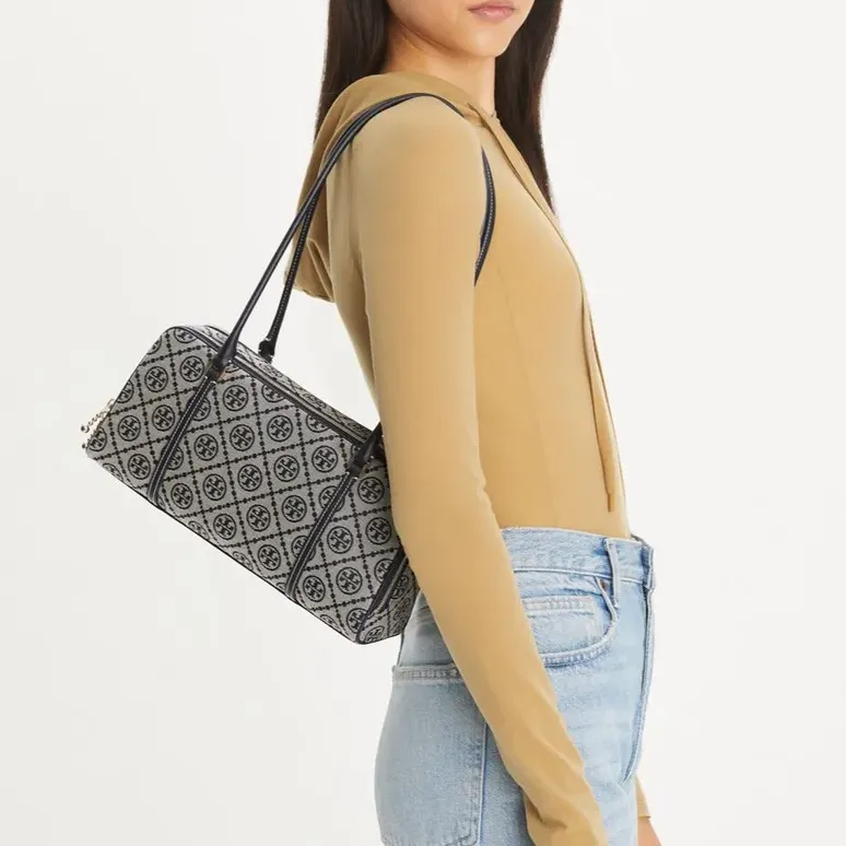 TORY BURCH T Monogram Small Marshmallow Satchel Tory Navy-4