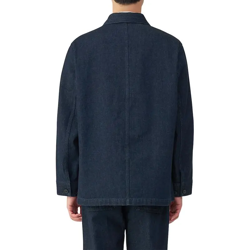 MUJI Denim Jacket Men's Dark Navy Blue-1