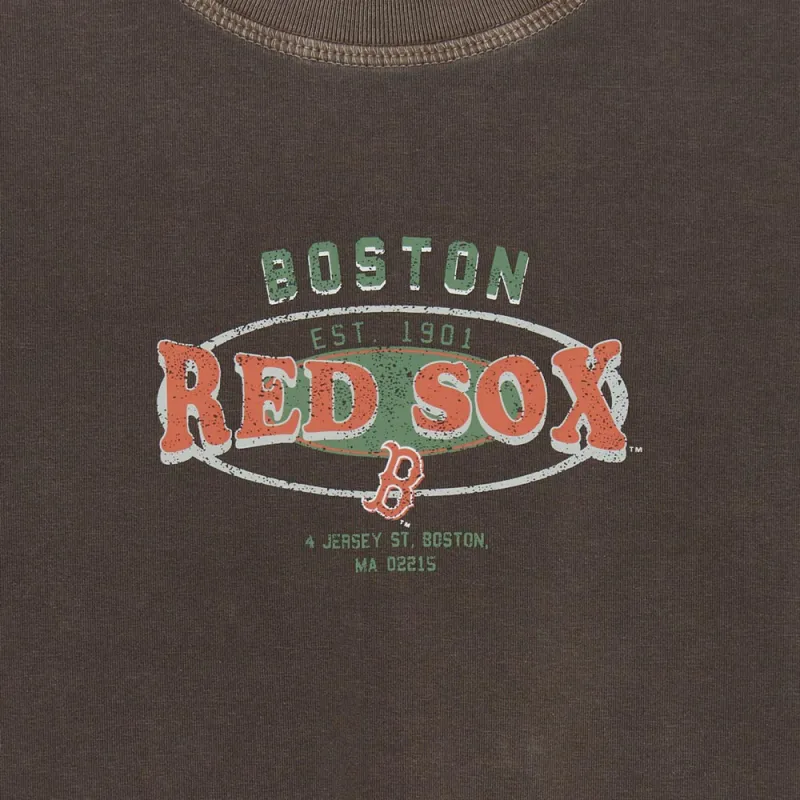 MLB Preppy Style Collection Boston Red Sox T Shirt Women's Light Brown-4