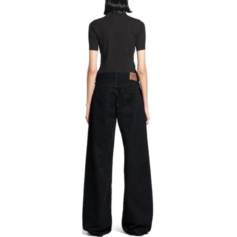 Balenciaga Casual Pants Loose Fit Style Women's Black-4