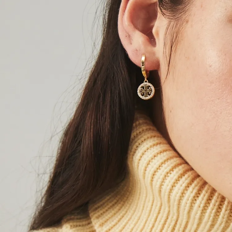 TORY BURCH Miller Logo Charm Earrings-3