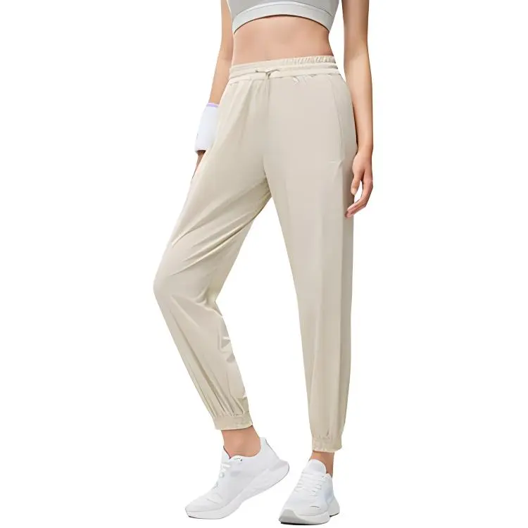 LINING Fitness Series Knitted Sweatpants Women's Foam Khaki-2