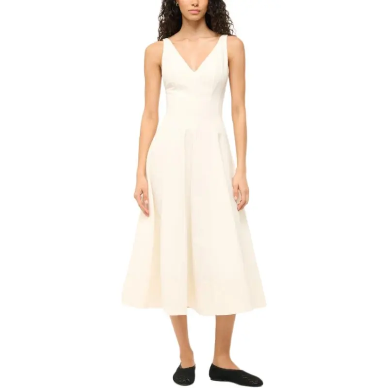 Staud Sleeveless Dress Women's White-2