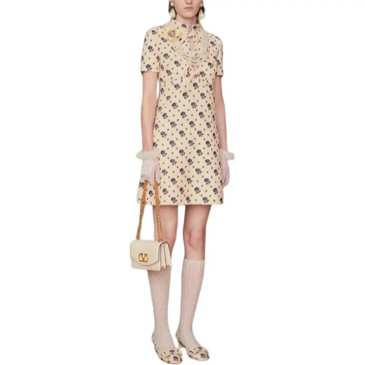 Valentino Crepe Couture Papier Floral Mini Dress-4